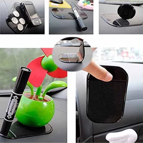Car Phone Anti Slip Mat Silicone Dashboard Pad Non Slip Sticky Pad Automotive Interior Accessories Black