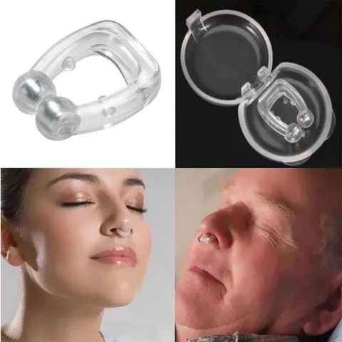 Dispositivo Antirussamento in Silicone Clip Nasale Trasparente Aiuto Sonno Custodia Portatile
