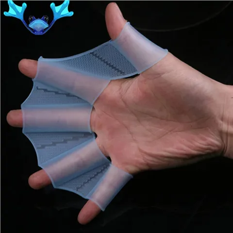 Silicone Swim Training Hand Paddles Webbed Gloves Frog Web Paddles For Swimming Water Sports Adults Kids