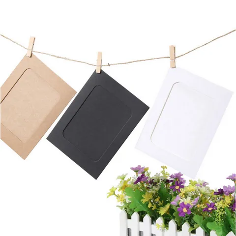DIY Papier Fotolijst Set Wandhangende Fotolijsten Met Hennepkoord En Houten Clips