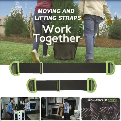 Cinghie di Sollevamento e Trasporto Pesanti con Manico Ergonomico Fettuccia Tessuta Sollevatore per Mobili