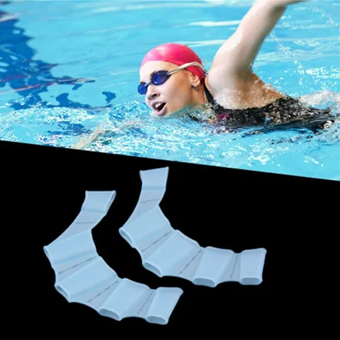 Silicone Swim Training Hand Paddles Webbed Gloves Frog Web Paddles For Swimming Water Sports Adults Kids