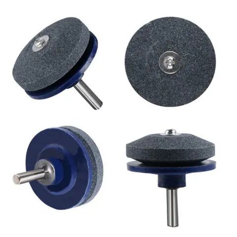 Lawn Mower Sharpener Brown Corundum Grinding Wheel Drill Bit Sharpening Tool Portable Practical Home Outdoor Gardening Tool
