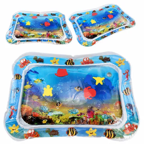 Baby Inflatable Water Mat Infant Sensory Play Mat PVC Ocean World Tummy Time Toy for Newborns Toddlers