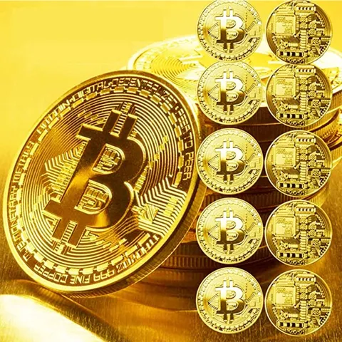 Metal Bitcoin Commemorative Coin Collectible Souvenir Physical Bitcoin Gold Silver Copper Plated Art Craft Desk Decor