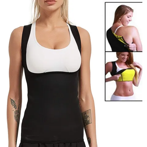 Dames Fitness Zweet Vest Workout Shapewear Polyester Elasthaan Mouwloos Ronde Hals Lichaamsvormende Tanktop