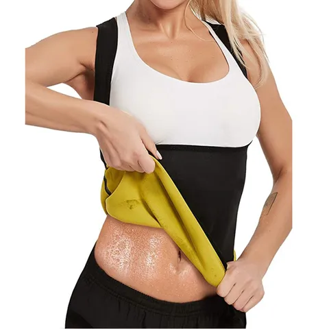 Dames Fitness Zweet Vest Workout Shapewear Polyester Elasthaan Mouwloos Ronde Hals Lichaamsvormende Tanktop