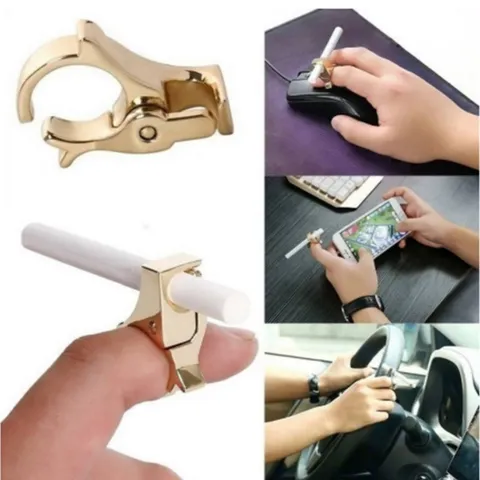 Metal Finger Cigarette Holder Ring Smoking Accessory Minimalist Portable Cigarette Rack For Daily Office Use