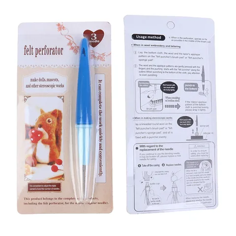 Wool Felt Felting Needle Tool 3-Needle Pen DIY Craft Needlework Sewing Tool Set with Protective Cap Minimalist