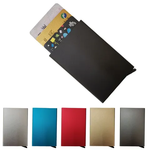 Porte-Cartes de Crédit en Alliage d'Aluminium Minimaliste Pop-Up Automatique Étui pour Cartes de Visite Portefeuille en Métal Hommes Femmes