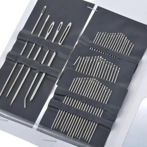 Set di Aghi da Cucito a Mano Multifunzionale in Acciaio Inossidabile e Ferro Aghi da Ricamo con Cruna Grande Kit di Strumenti