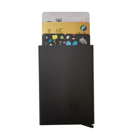 Porte-Cartes de Crédit en Alliage d'Aluminium Minimaliste Pop-Up Automatique Étui pour Cartes de Visite Portefeuille en Métal Hommes Femmes