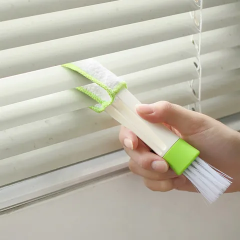Spazzola per Pulizia Bocchetta d'Aria Auto in Plastica Strumento Spolverino a Doppio Lato Multifunzionale Per Interni Cruscotto e Tastiera