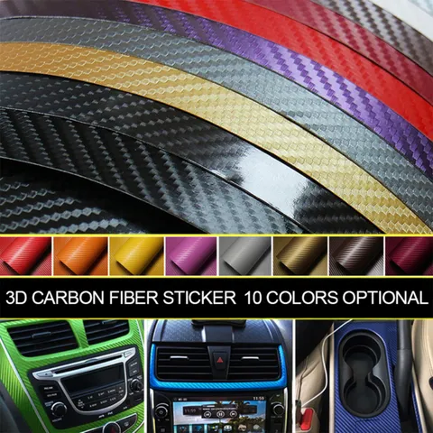 3D Koolstofvezel Autosticker Waterdichte Vinyl Wrap Film Voor Auto Interieur En Exterieur Styling Decoratie DIY Decal