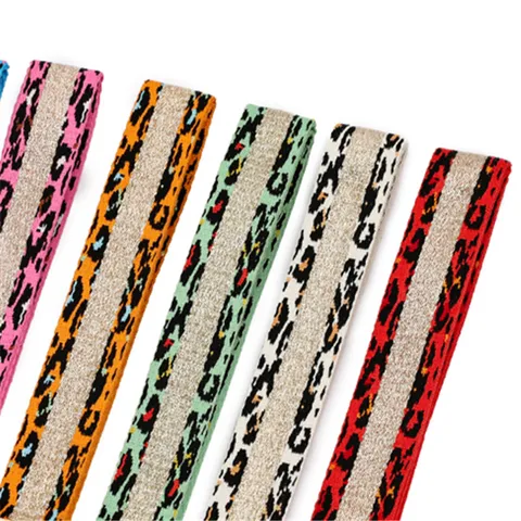Ethnic Style Leopard Print Jacquard Webbing Polyester Gold Thread Trim Ribbon For Sewing Garment Accessories DIY Craft