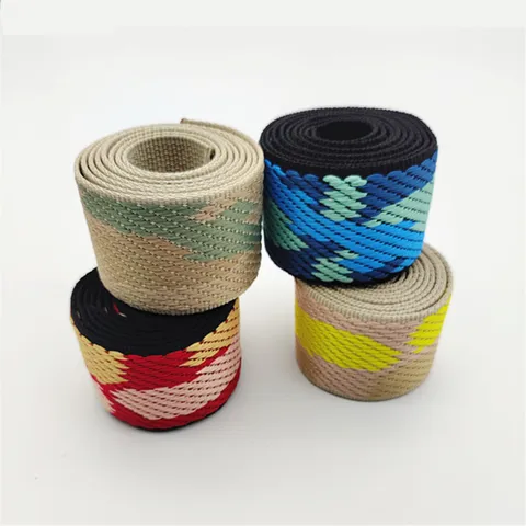 Wide Jacquard Webbing Camouflage Geometric Pattern Strap For Luggage Bags Clothing Sewing DIY Craft Accessories