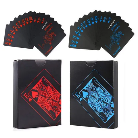 Waterdichte Zwarte Plastic Speelkaarten PVC Magie Poker Bordspel Kaarten Deck Voor Feest Familie Vermaak