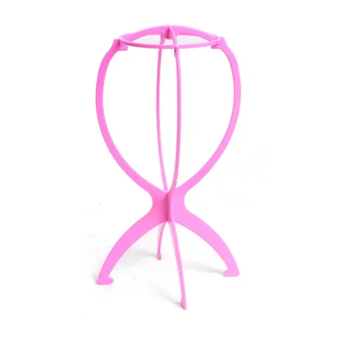 Portable Plastic Wig Stand Detachable Hairpiece Holder Display Rack For Hat Styling And Storage Pink Black