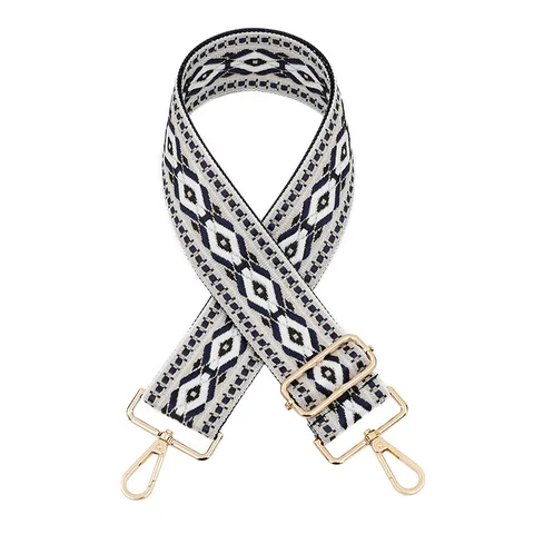 Υφαντό Λουράκι Τσάντας Jacquard Color Block Diamond Pattern Adjustable Crossbody Shoulder Replacement Strap