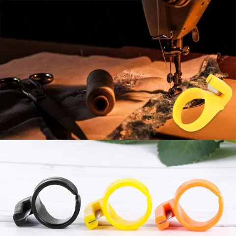 Plastic Ring Thread Cutter Sewing Thimble Finger Cutter Portable Craft Tool For DIY Handcraft Sewing Accessories