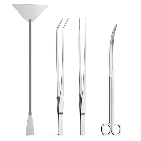Professional Stainless Steel Aquarium Landscaping Tool Set Plant Tweezers Scissors Flat Sand Shovel For Fish Tank