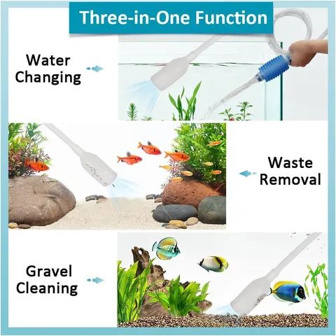 Manueller Aquarium Wasserwechsler Aquarium Kiesreiniger Siphon Vakuum Pumpe Aquarium Reinigungswerkzeug Wasserentfernung Zubehör