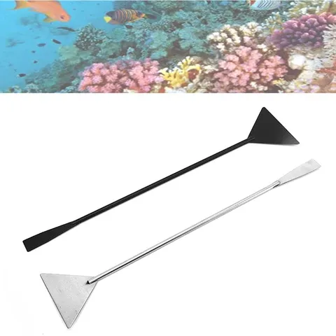 Stainless Steel Aquarium Sand Flat Shovel Fish Tank Algae Scraper Aquatic Plant Cleaning Landscaping Tool