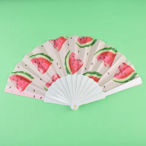 Abanico Plegable de Plástico Duradero Ventilador de Enfriamiento Portátil de Verano Con Bonito Estampado de Frutas y Animales de Dibujos Animados