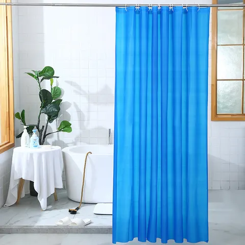 Solid Color Waterproof PEVA Shower Curtain Modern Minimalist Bathroom Partition Curtain With Hooks Home Decor