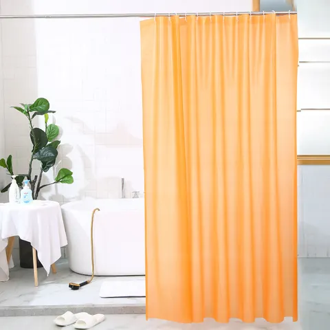 Solid Color Waterproof PEVA Shower Curtain Modern Minimalist Bathroom Partition Curtain With Hooks Home Decor