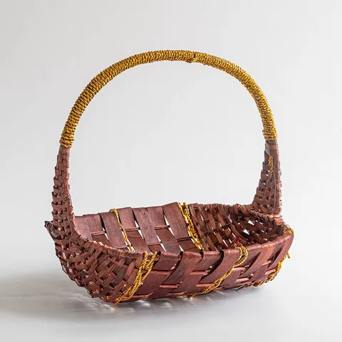 Large Willow Woven Fruit Basket Handheld Storage Basket Decorative Flower Basket For Picnic Gift Packaging Home