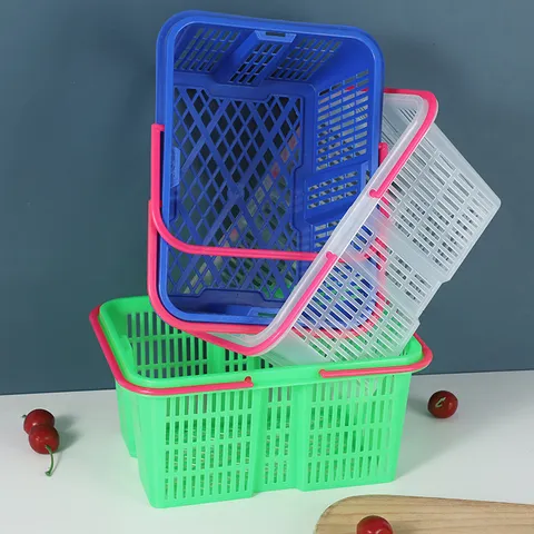 Panier de Fruits et Légumes en Plastique Panier de Cueillette Portable avec Couvercle Panier de Rangement