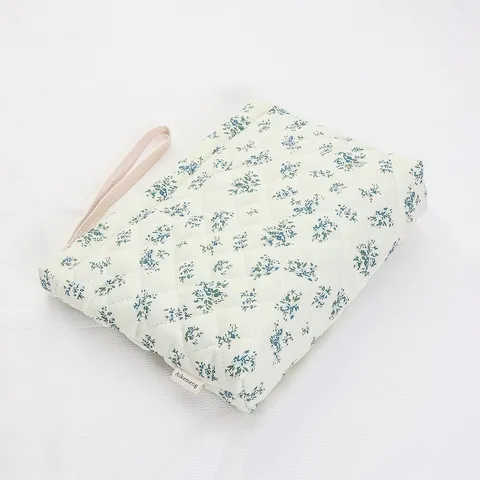 Quilted Portable Padded Cosmetic Bag Floral Wash Storage Bag Cute Makeup Pouch For Women Travel Daily Use