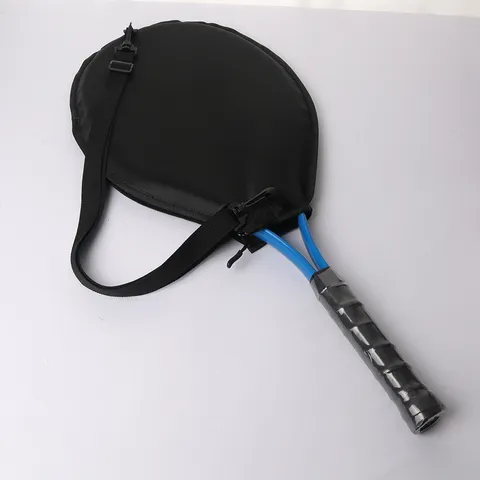 Portable Tennis Racket Head Cover Protective Case With Shoulder Strap Wear-Resistant Fabric Tennis Training Gear