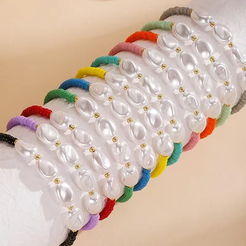 Perles de Rocaille Colorées Perle Artificielle Bracelet Perlé Bijoux Faits Main Bohémiens Chaîne de Poignet de Plage d'Été