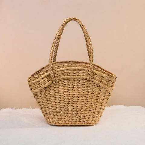 Women Handmade Paper Straw Woven Tote Bag Large Capacity Casual Travel Handbag Beach Vacation Shoulder Bag