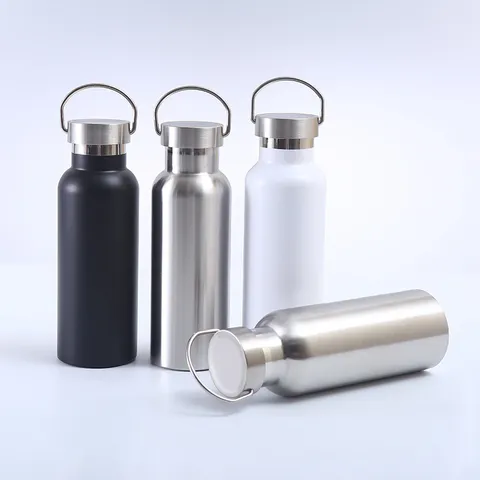 304 Stainless Steel Vacuum Insulated Water Bottle Portable Metal Handle Large Capacity Sports Thermos Cup For Outdoor Fitness