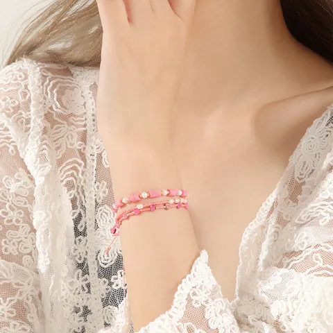 Bracelet de Perles Cœur Fait Main Perles de Miyuki Bracelet Simple Ajustable Bijou de Mode Coloré Cadeau pour Femmes