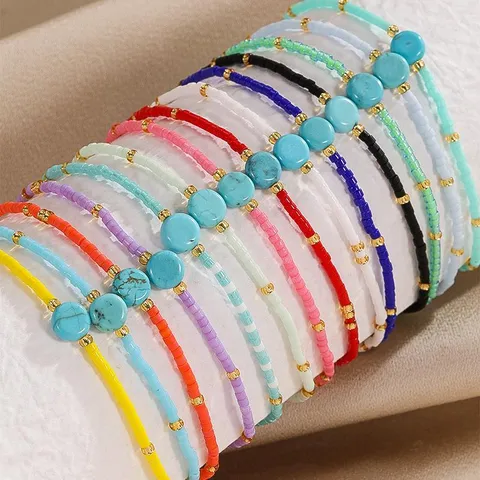 Bracelet De Couple Tissé En Pierre Naturelle De Perles De Rocailles Miyuki Bohémien Bijoux De Perles Empilables Faits Main Cadeau Pour Femmes