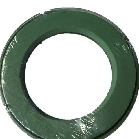 Green Circular Floral Foam Ring With Plastic Base For Wedding Car Decor Christmas Wreath Wall Flower Arrangement