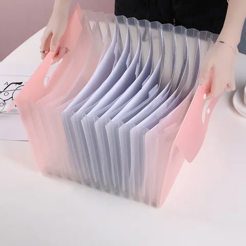 A4 Plastic Expandable Accordion File Folder Multi Layer Document Organizer Portable Filing Bag Office School Supplies