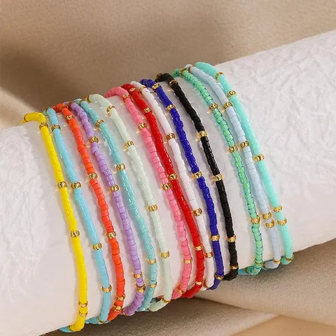 Bracelet De Couple Tissé En Pierre Naturelle De Perles De Rocailles Miyuki Bohémien Bijoux De Perles Empilables Faits Main Cadeau Pour Femmes