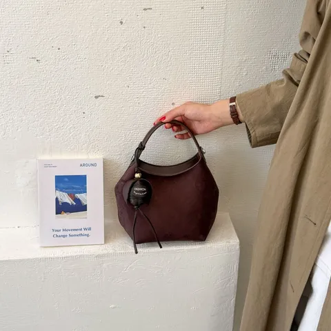 Dames Suède Emmer Tas Vintage Minimalistische Koreaanse Stijl Schoudertas Retro Kunstleer Handtas Veelzijdige Dagelijkse Woon-werkverkeer Tote Bag Voor Vrouwen