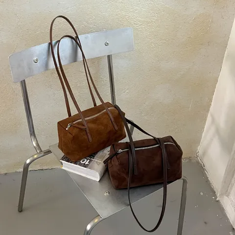 Retro Wildleder Kissen Tasche High End Luxus PU Umhängetasche All-Match Langer Riemen Pendeln Unterarm Tasche