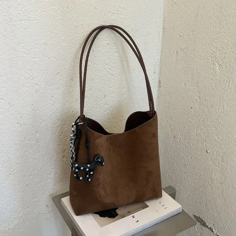 Damen Wildleder Beuteltasche Leopardenmuster Retro Pendler Handtasche Lässige Patchwork Umhängetasche Mit Tasche