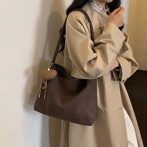 Damen Grosse Kapazität Tote Bag Vintage PU Leder Handtasche Casual Pendler Umhängetasche Stilvolle Schicke Henkeltasche