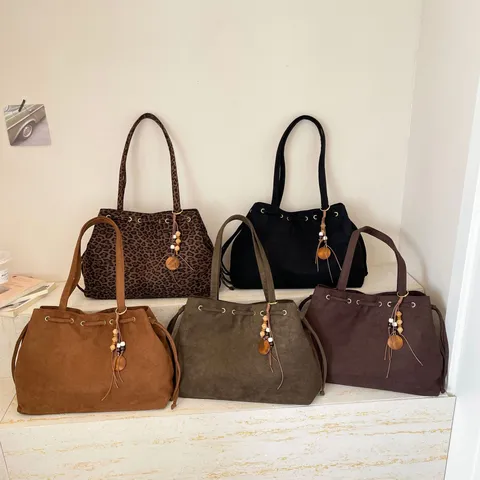 Koreanisches Nischen-Design Leopardenmuster Tragetasche Große Kapazität Pendeln Schultertasche Einfache Mode Handtasche