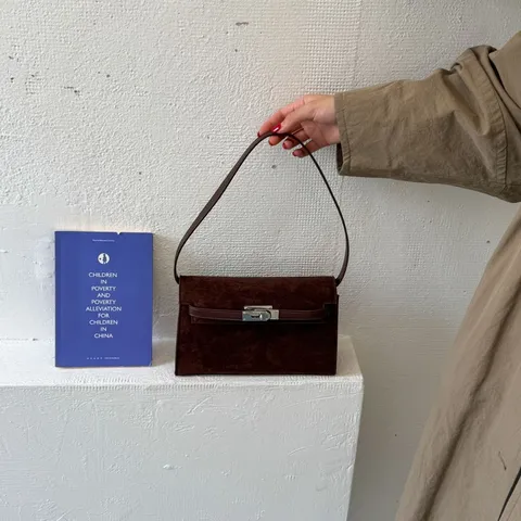 Retro Wildleder Kelly Stil Damen Mode Lässige Einfarbige Griff Umhängetasche Luxus Designer Umhängetasche Handtasche