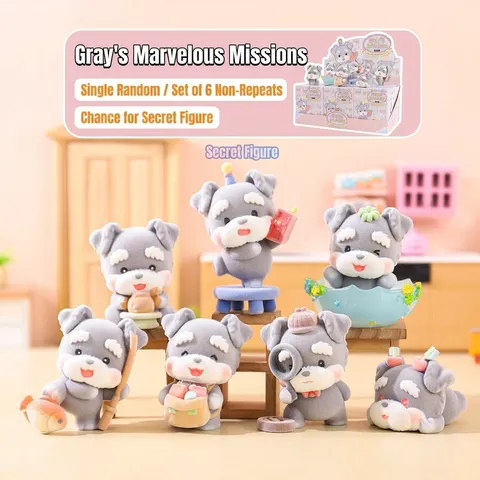 Cute Cartoon Blind Box Figures Resin Miniature Statues For Desktop Decoration Kawaii Collectible Ornament Gift