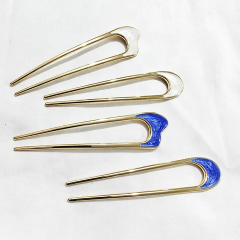 Épingles à Cheveux en Alliage en Forme de U pour Femmes Bâtons à Cheveux Élégants en Métal pour Chignons Accessoires Or Argent